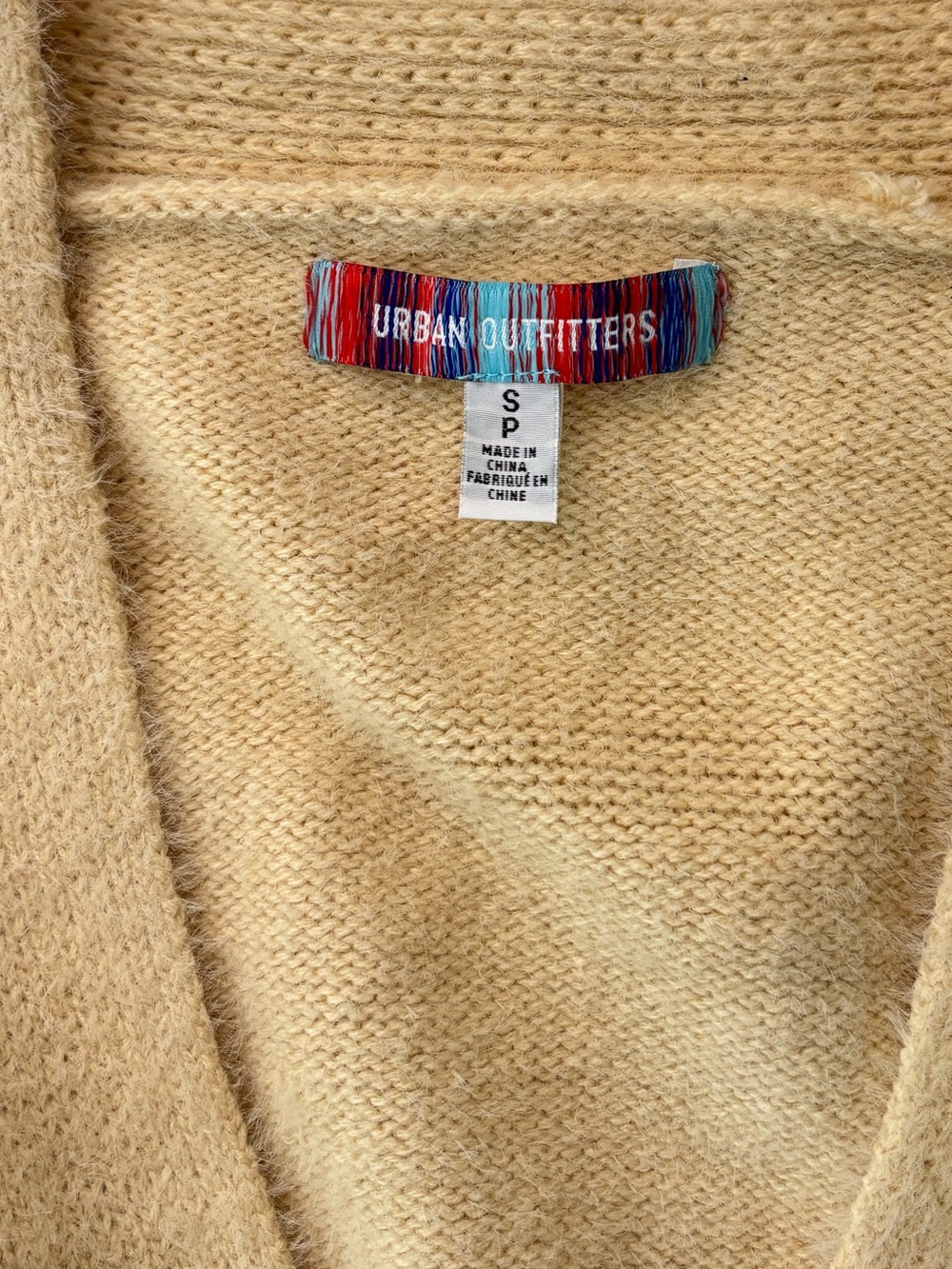 Urban Outfitters Cream Fuzzy Oversized Button Cardigan Sweater Size Small - Picture 2 of 12